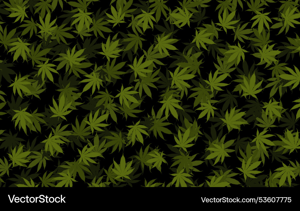 Weed or cannabis leaf seamless pattern Royalty Free Vector