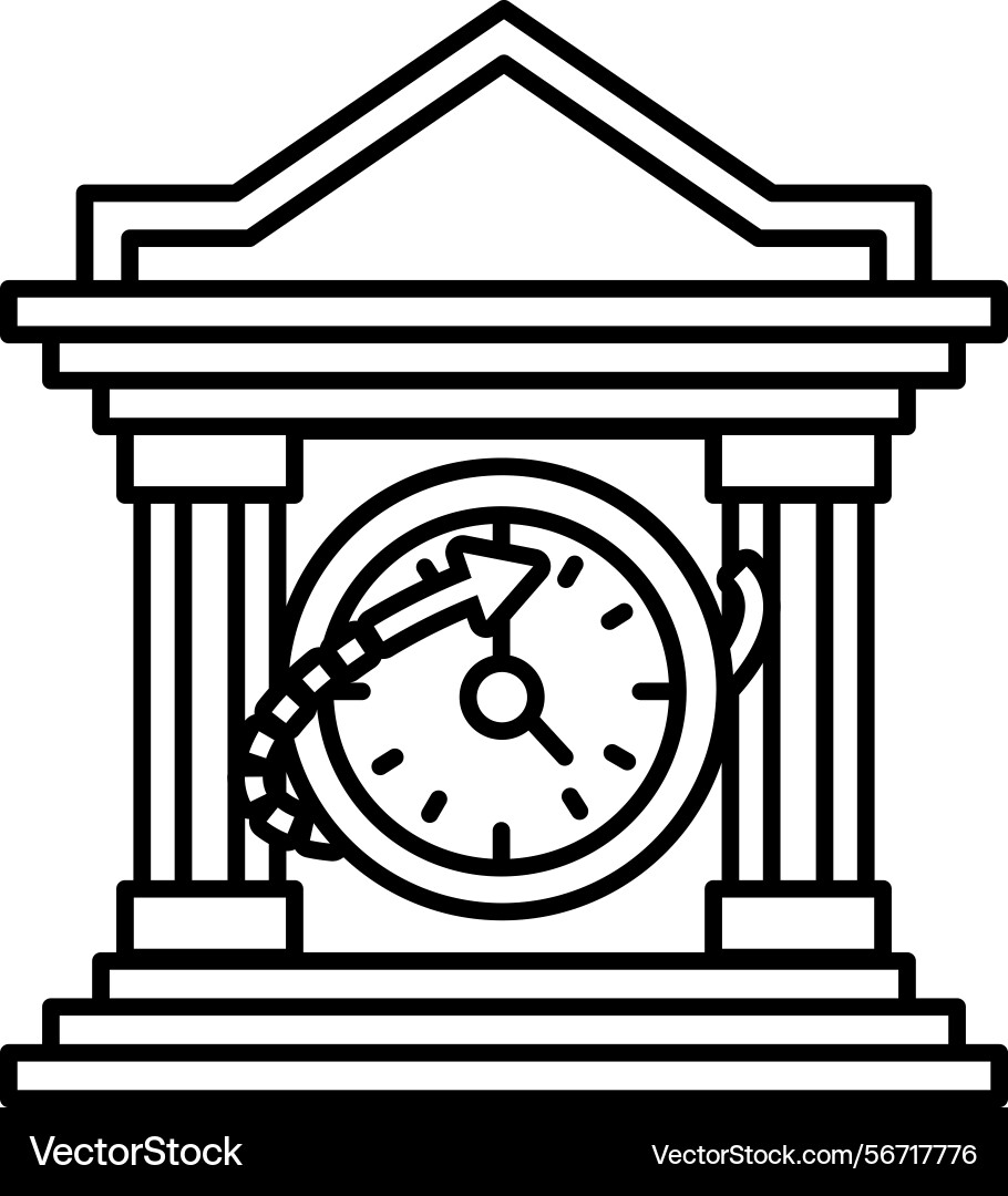 A clock is on building with face A clock is on building with face vector image
