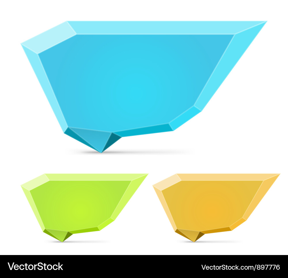 Abstract origami speech bubble set Vector Image