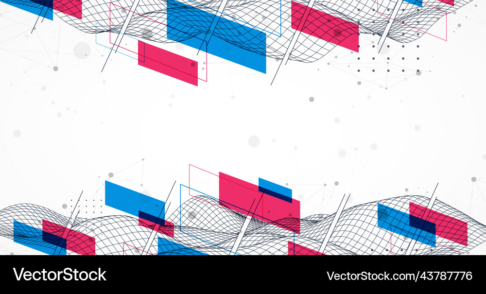 Abstract wave is made in a frame style template Vector Image