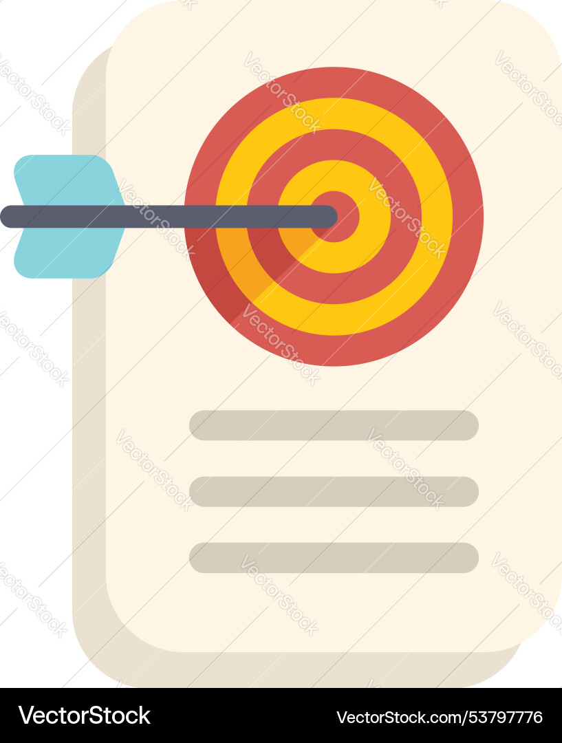 Arrow hitting center of target on document Arrow hitting center of target on document vector image