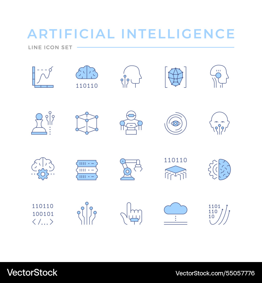 Artificial Intelligence Icon Set vector image