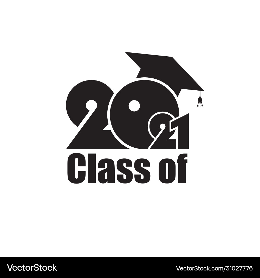 Class of 2021 Graduation Cap Vector Image