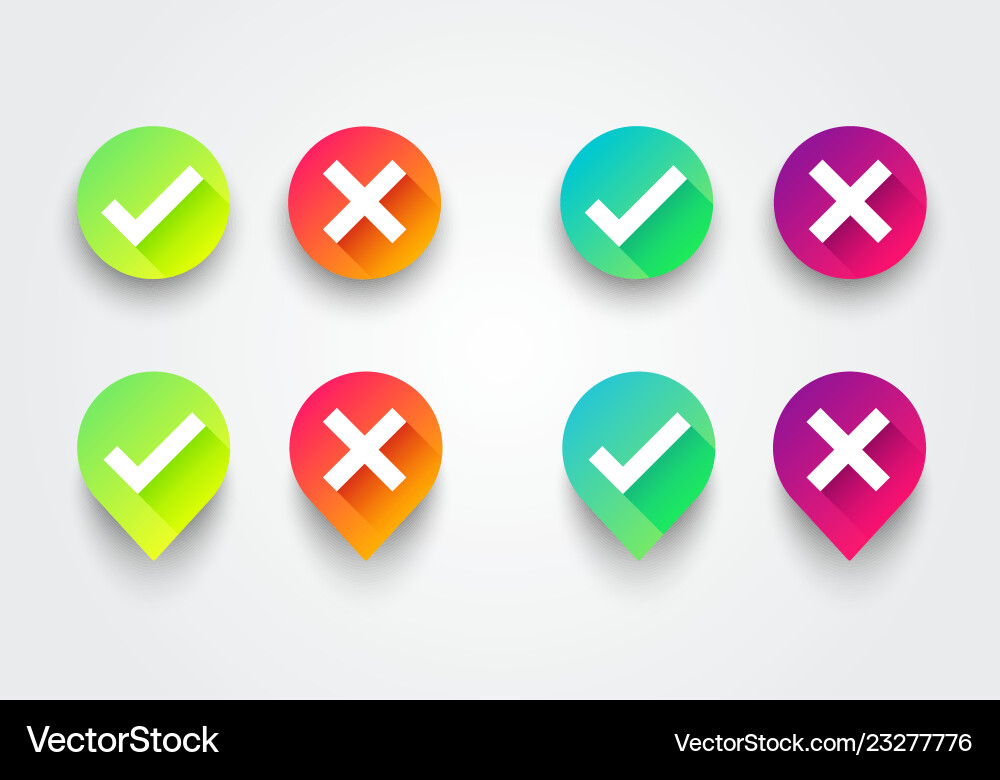 Colorful check box list icons set Colorful check box list icons set vector image