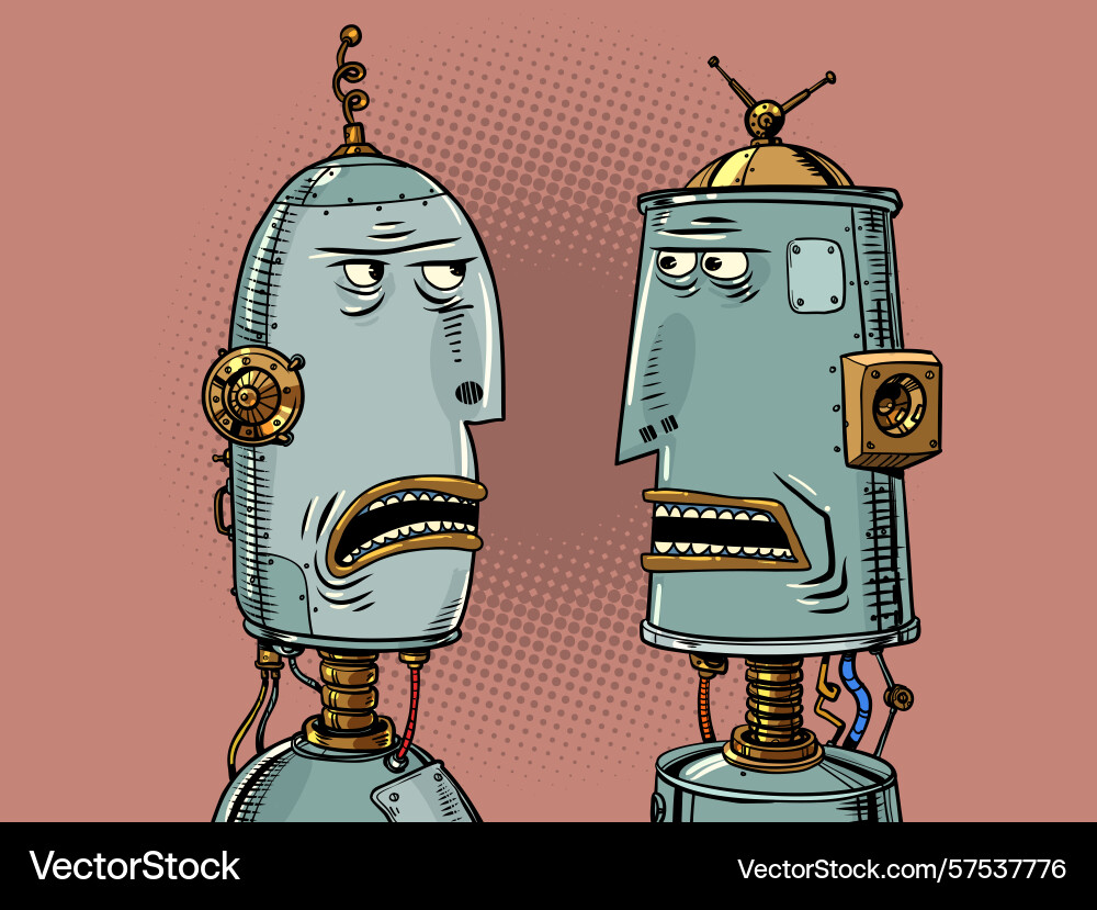 Communication interaction of robots with each Vector Image