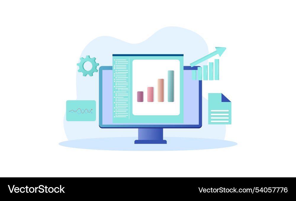 Data analytics seo optimization dashboard Data analytics seo optimization dashboard vector image