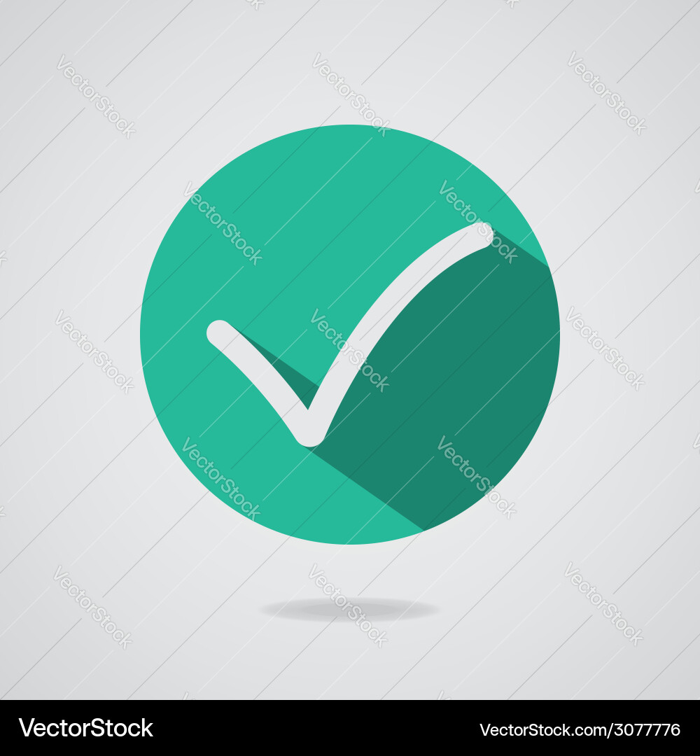 Different white check mark or tick in circle Vector Image
