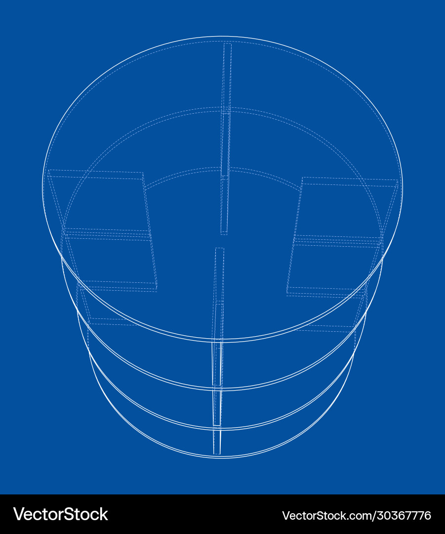 Empty showcase outline rendering 3d vector image