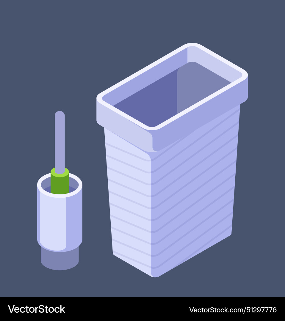 Isometric of bathroom trash Royalty Free Vector Image