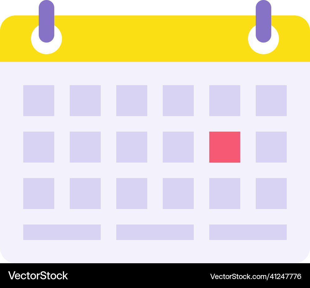 Paper calendar on spring with marked day important Paper calendar on spring with marked day important vector image
