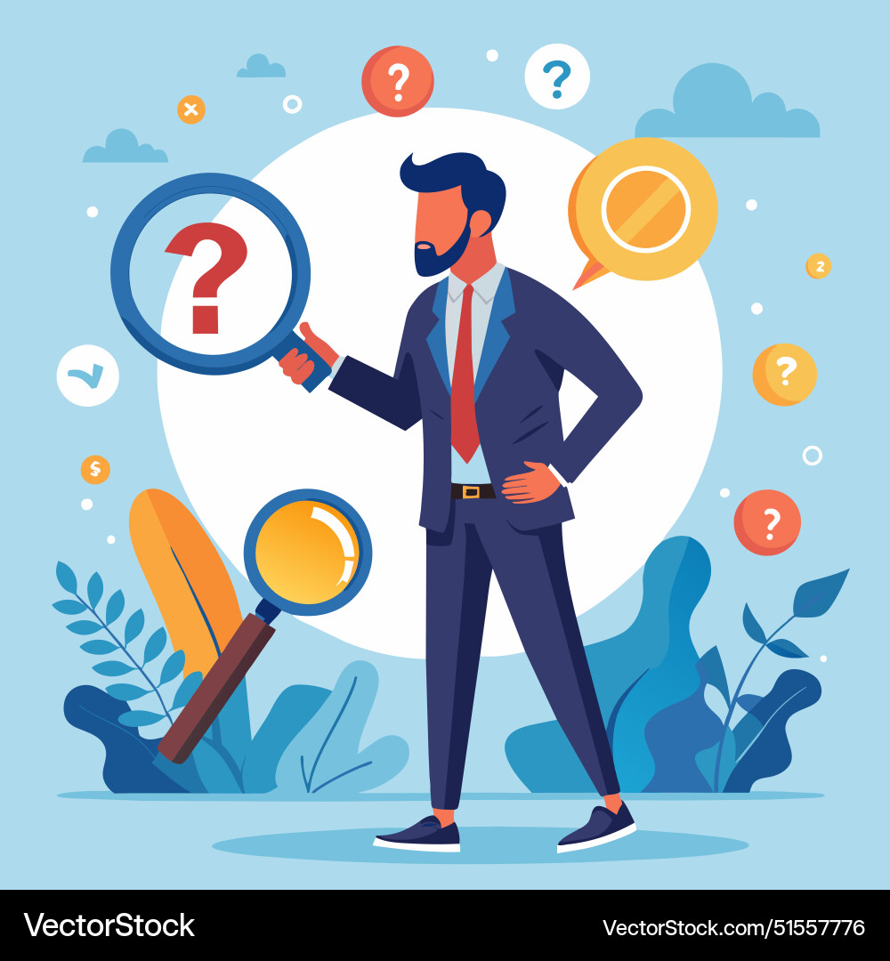Problem analysis or management analyze Problem analysis or management analyze vector image
