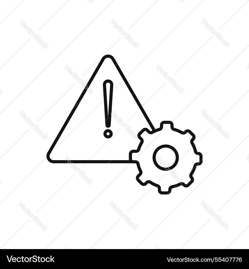 Technical warning icon simple thin line Technical warning icon simple thin line vector image