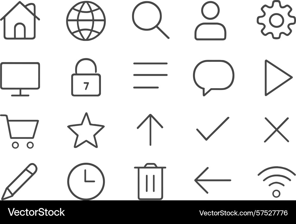 Various icons representing common web interface Various icons representing common web interface vector image