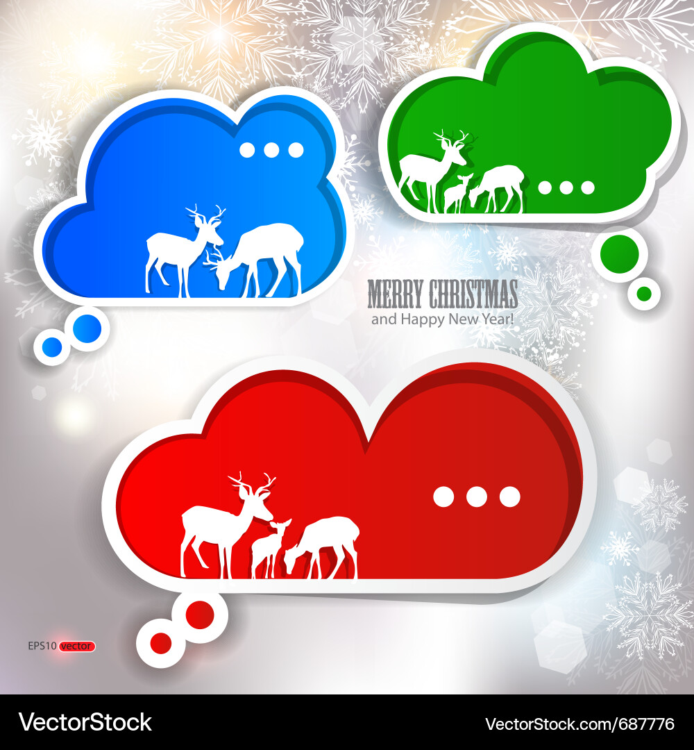 Winter Speech Bubbles - Snowflake Theme Vector Image