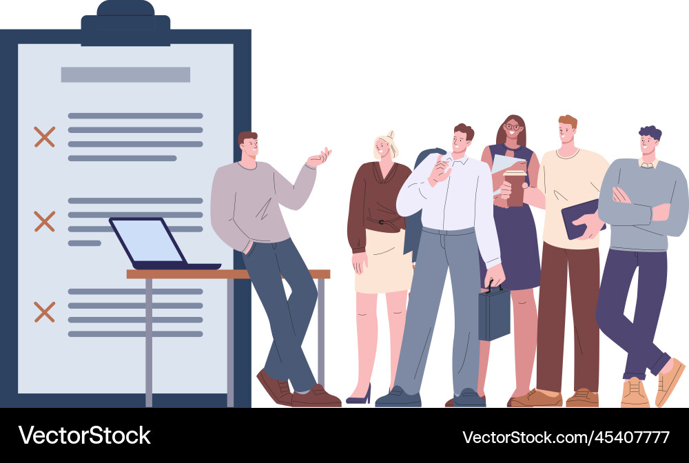 Lazy office workers team bad time management Lazy office workers team bad time management vector image