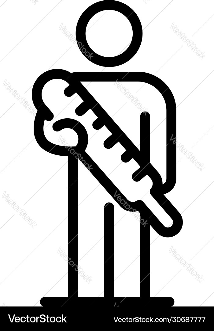 Man and thermometer icon outline style Man and thermometer icon outline style Vector Image