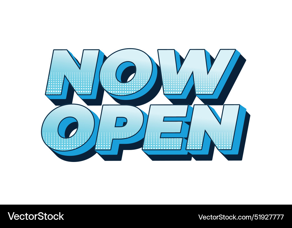 Now open text effect in 3d style with good colors Now open text effect in 3d style with good colors Vector Image