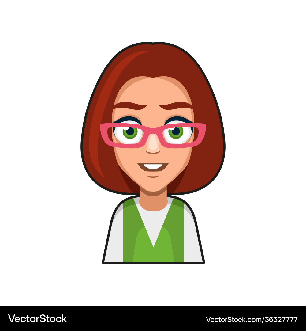 Süße schöne Mädchen mit Gläser Avatar jung Süße schöne Mädchen mit Gläser Avatar jung vektorbild