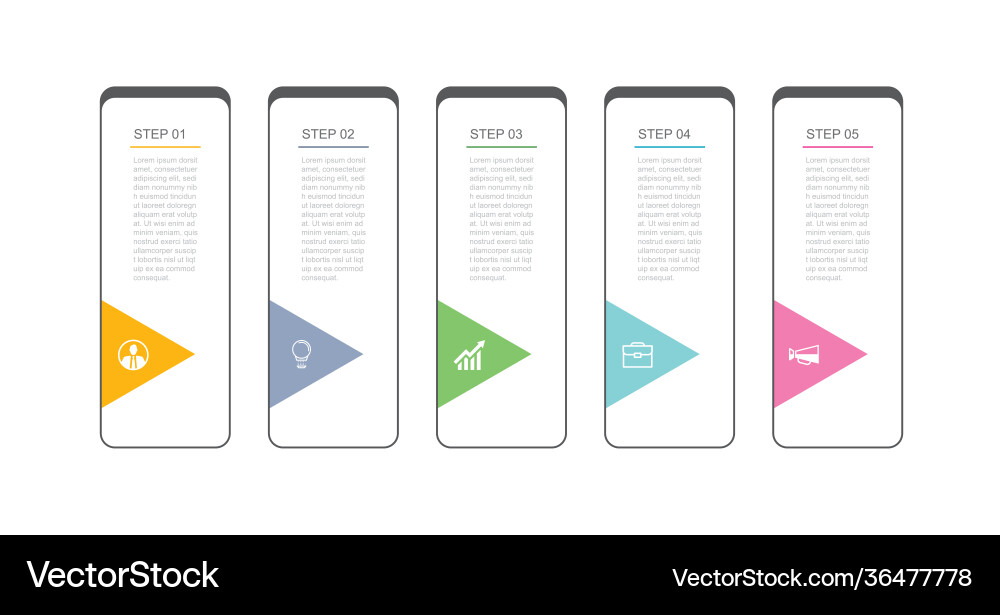 5 data infographics tab index thin line template 5 data infographics tab index thin line template vector image