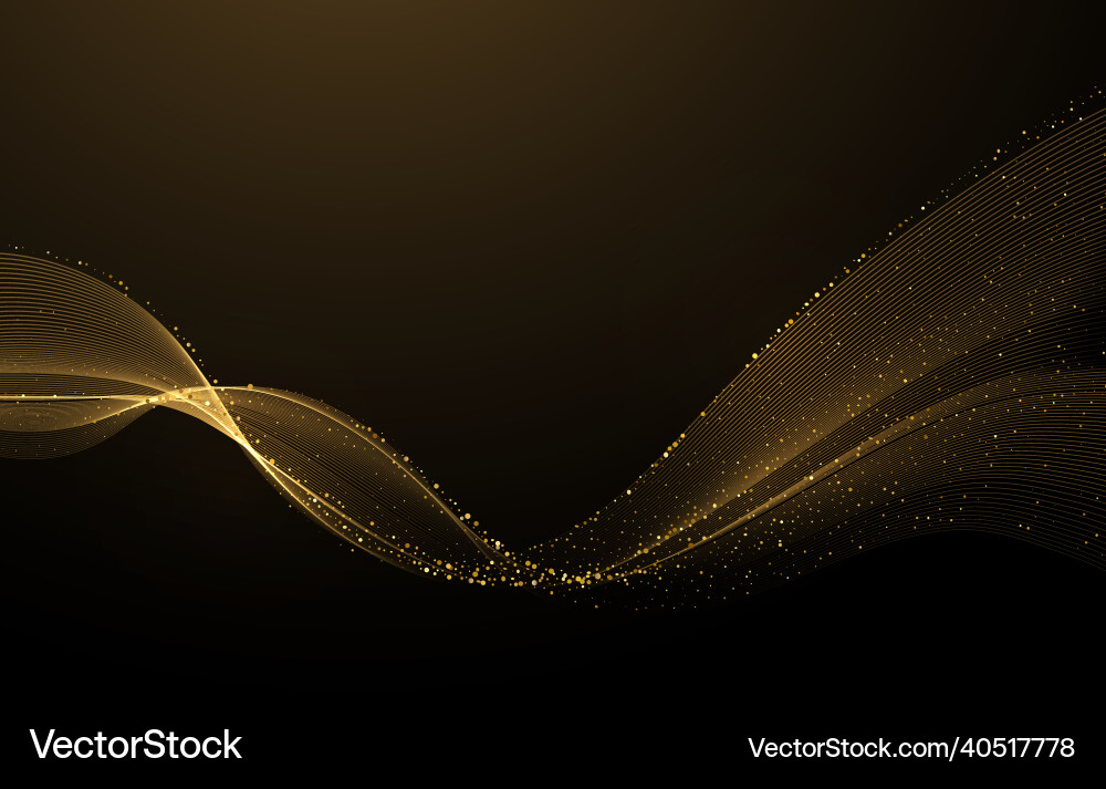 Abstract gold waves shiny golden moving lines Abstract gold waves shiny golden moving lines vector image