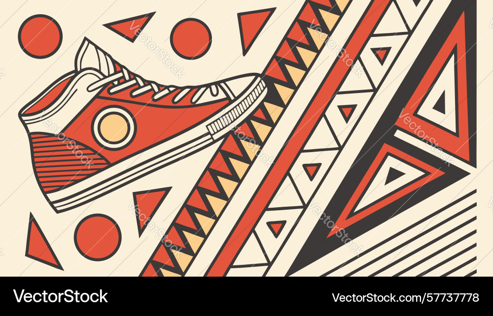 Dynamic sneaker abstract geometric pattern Vector Image