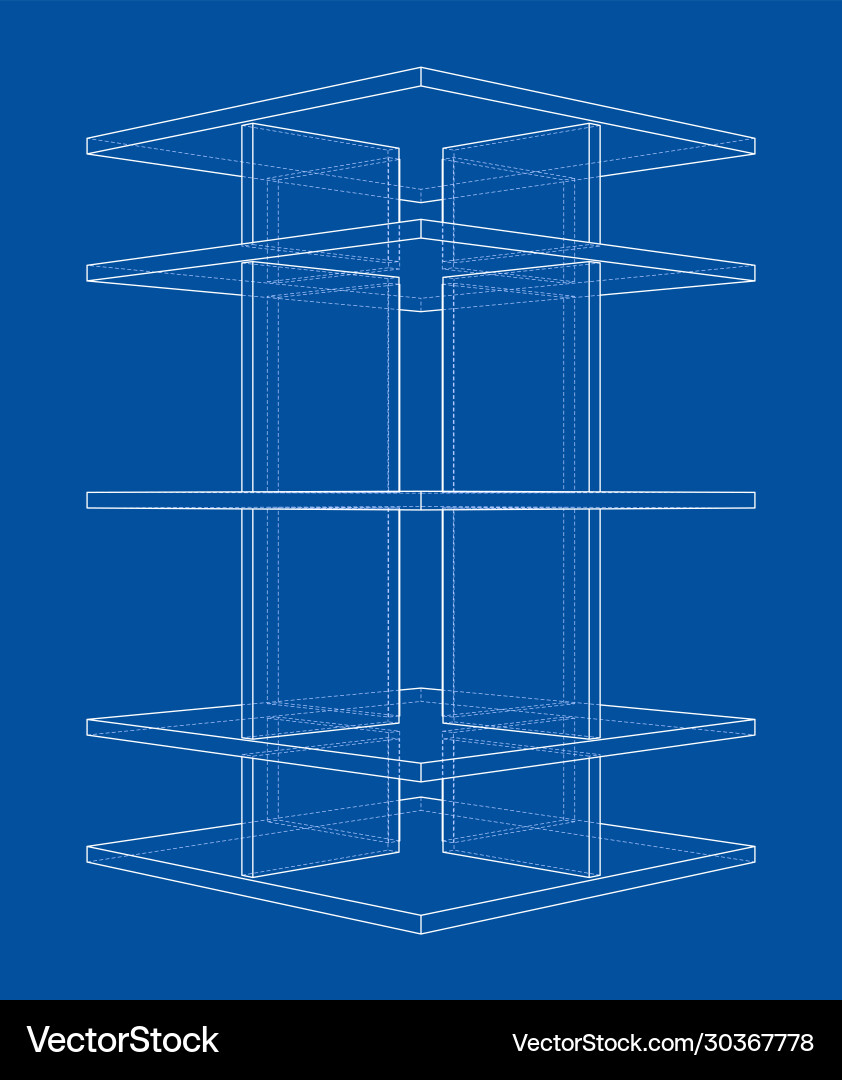 Empty showcase outline rendering 3d vector image