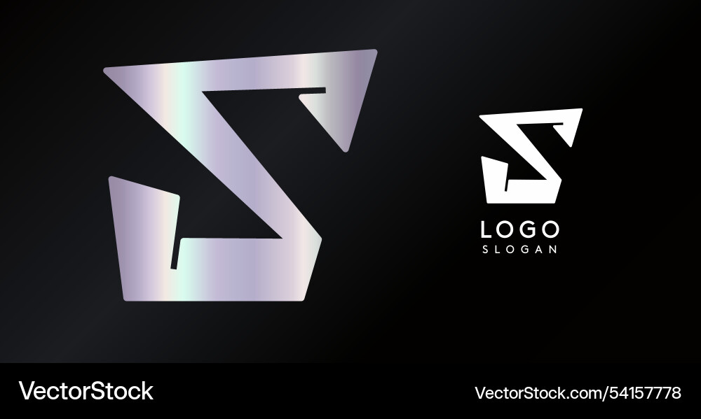 Geometric triangular s letter abstract dynamic Vector Image