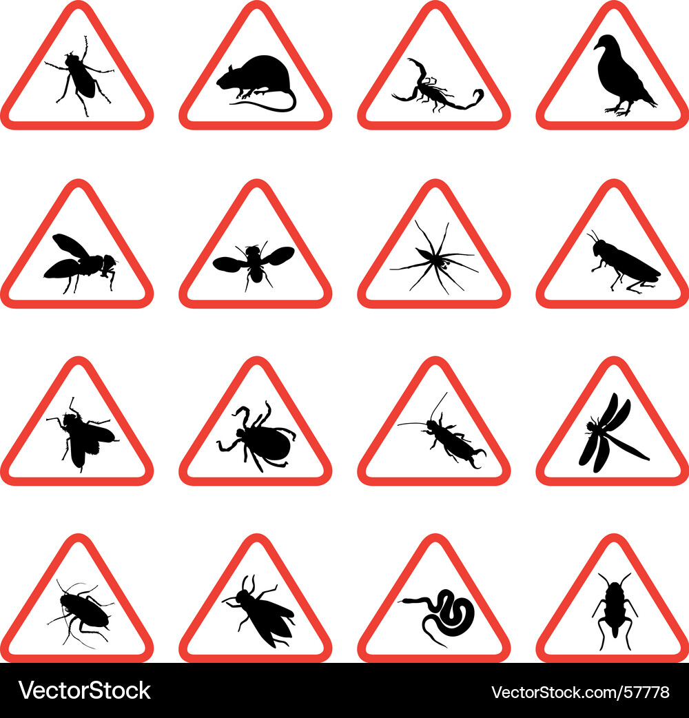 Pest Warning Signs Collection Vektorbild