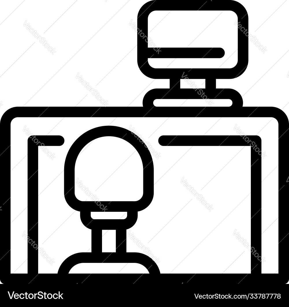 Quiet spaces desktop computer icon outline style Vector Image