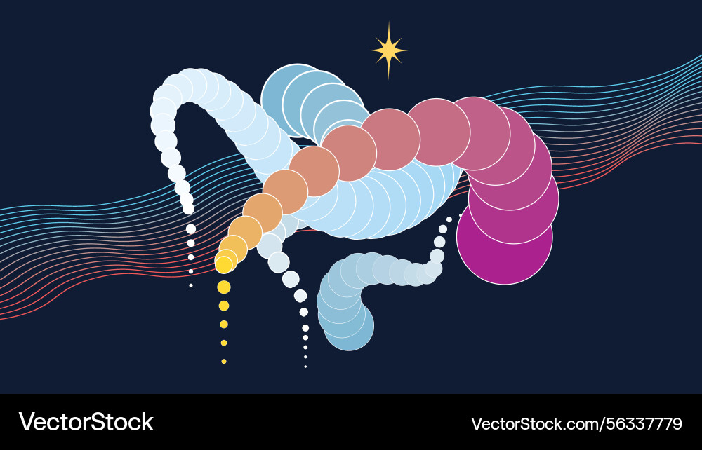 Abstract with wave bubble line vector image