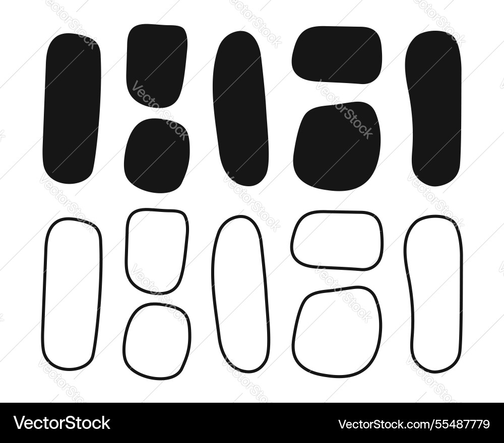 Collection of textbox frames and shapes in doodle Collection of textbox frames and shapes in doodle vector image