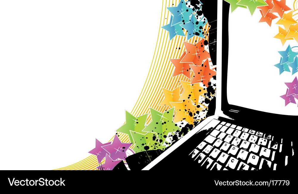 Colorful Monitor Frame with Sparkling Dots Vector Image
