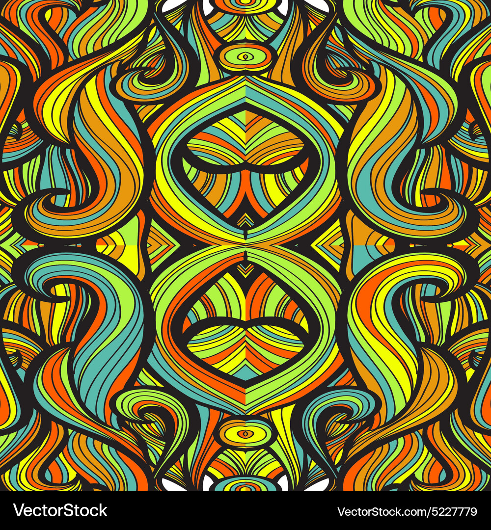Curl abstract pattern with multicolored waves Vector Image