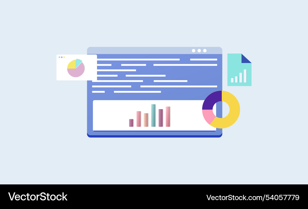 Data analytics seo optimization dashboard vector image