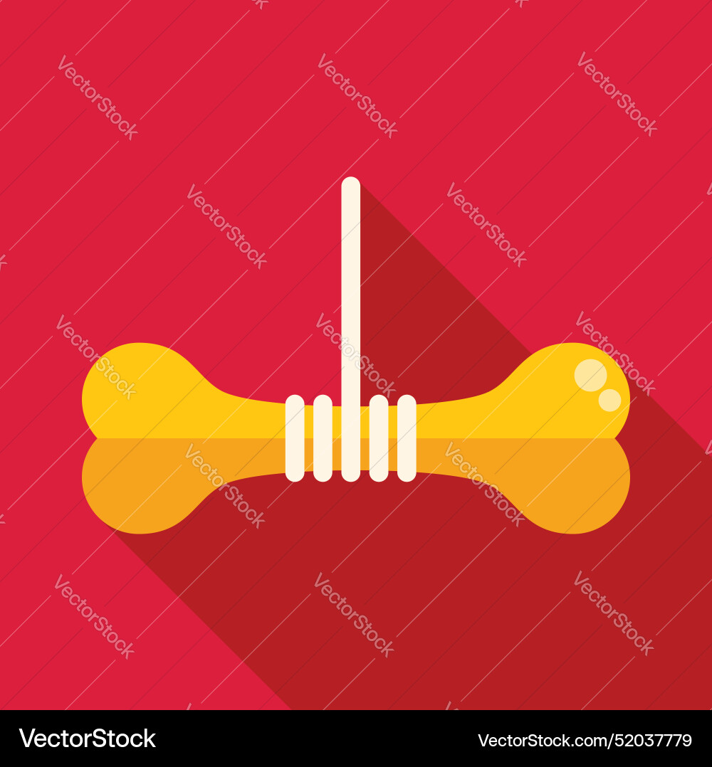 Dog bone hanging from a string on red background Dog bone hanging from a string on red background vector image