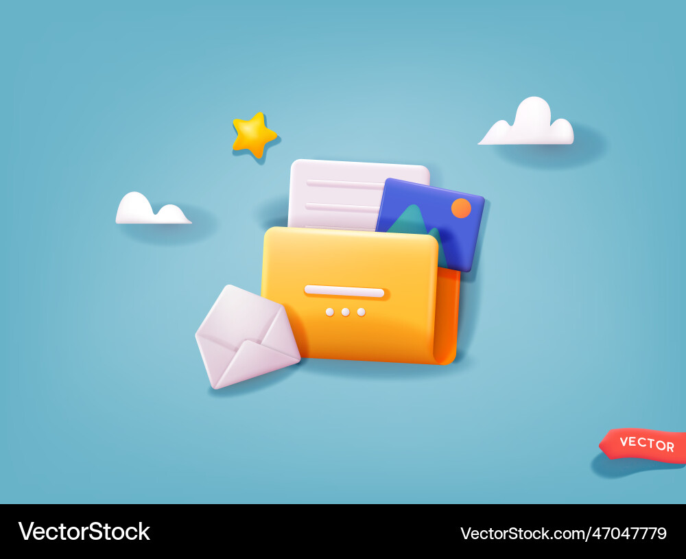 File Management Folder with Paper vector image