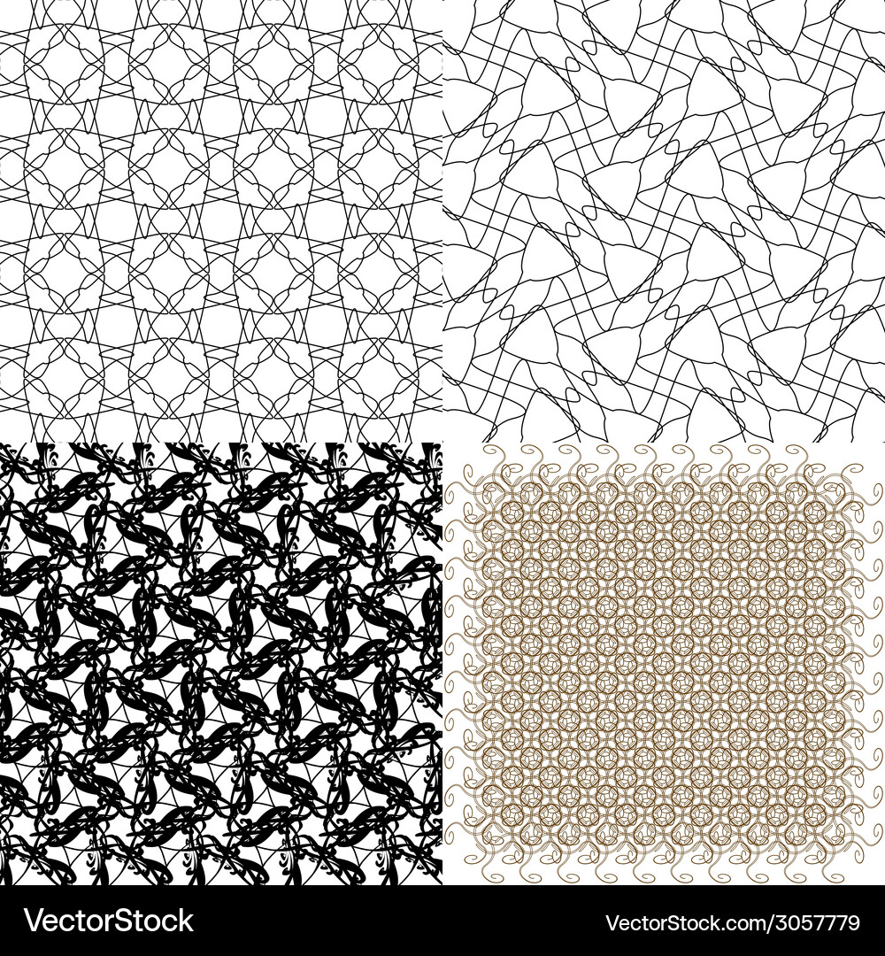 Geometric patterns tiling set of abstract vintage Vector Image