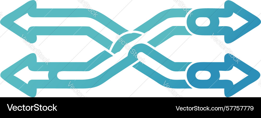 Intersecting data flow arrows design generative ai vector image