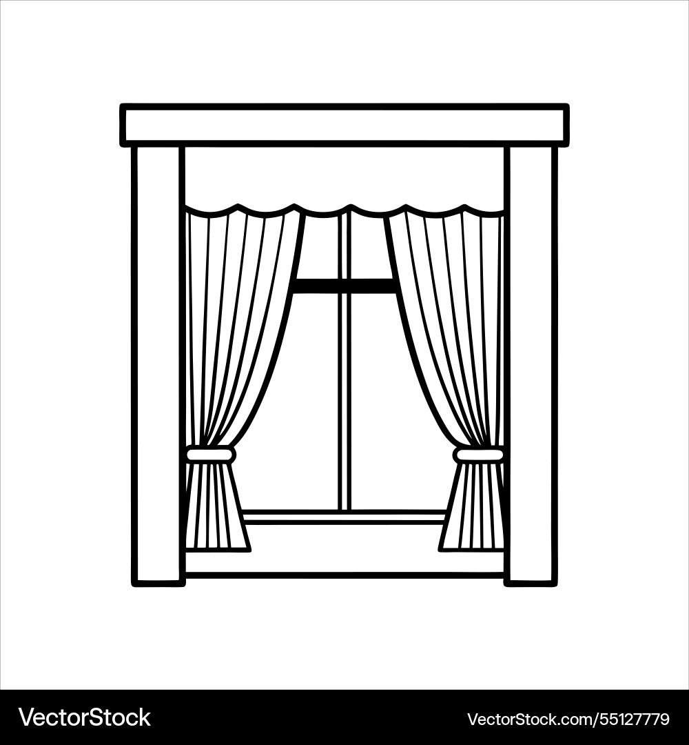 Modern window treatment icon art on white Vector Image