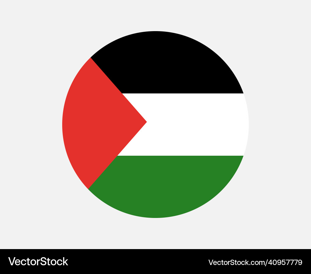 Palestine palestinian round circle country flag vector image