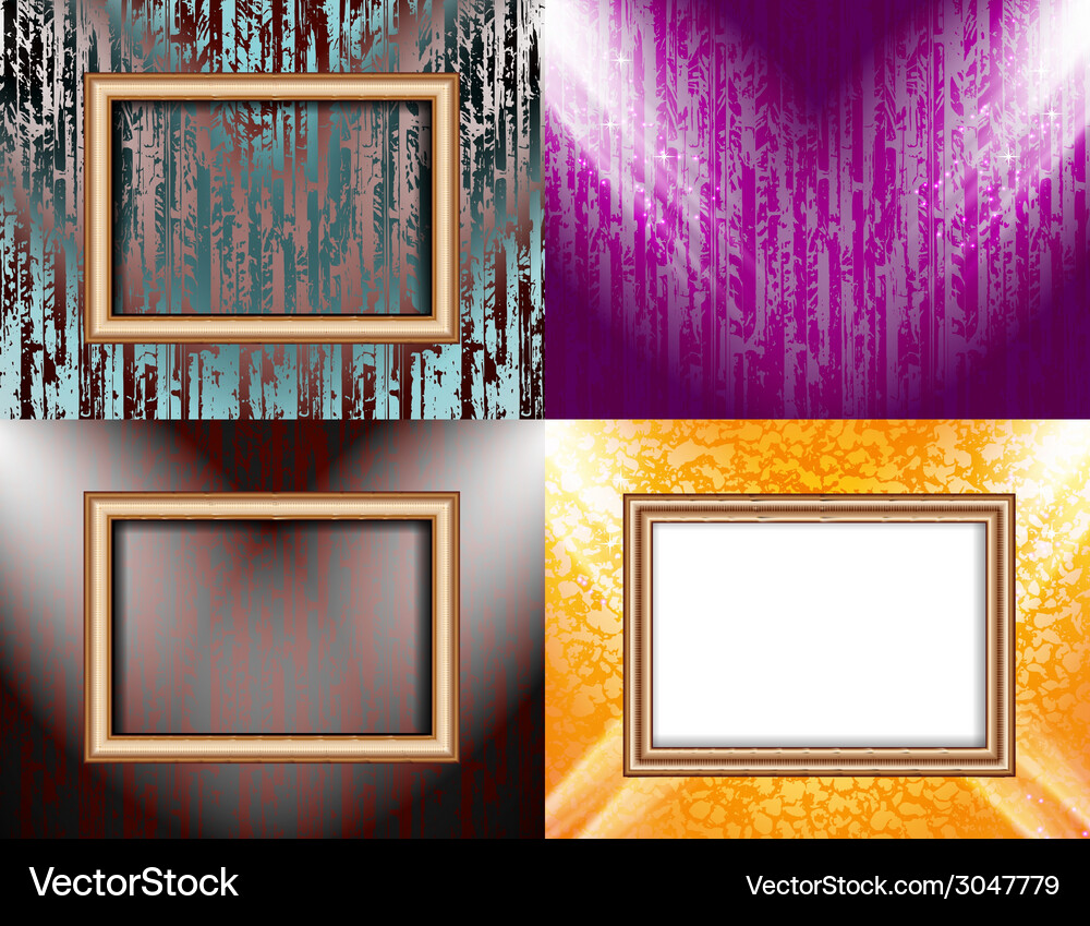 Set of colorful abstract backgrounds and frames Vector Image