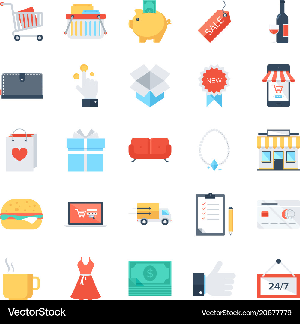 Shopping and commerce Shopping and commerce vector image