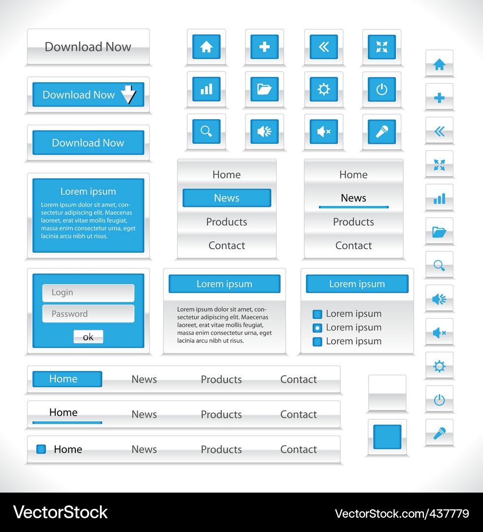 Web UI Elemente Sammlung Vektorbild