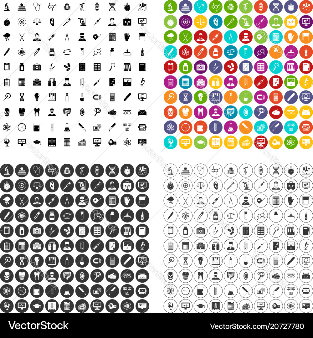 100 lab icons set variant 100 lab icons set variant vector image