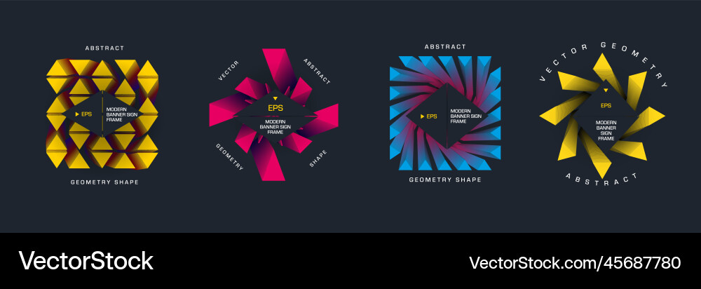 Abstract banners triangular colored elements Abstract banners triangular colored elements vector image
