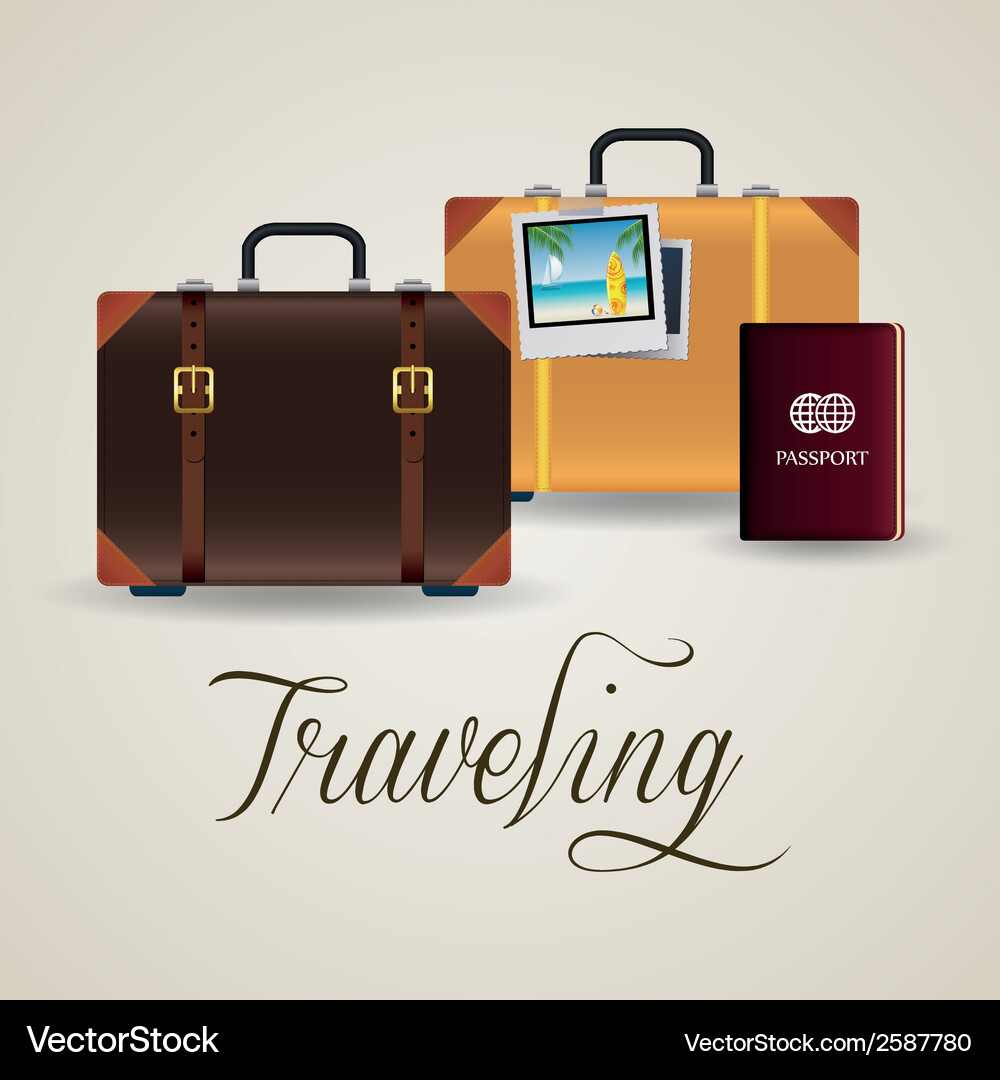 Abstract travel objects on a white background Vector Image