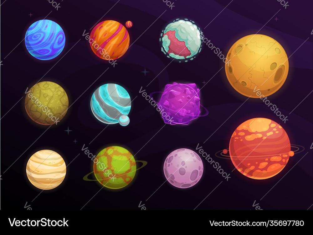 Alien Planet Space Game UI vector image