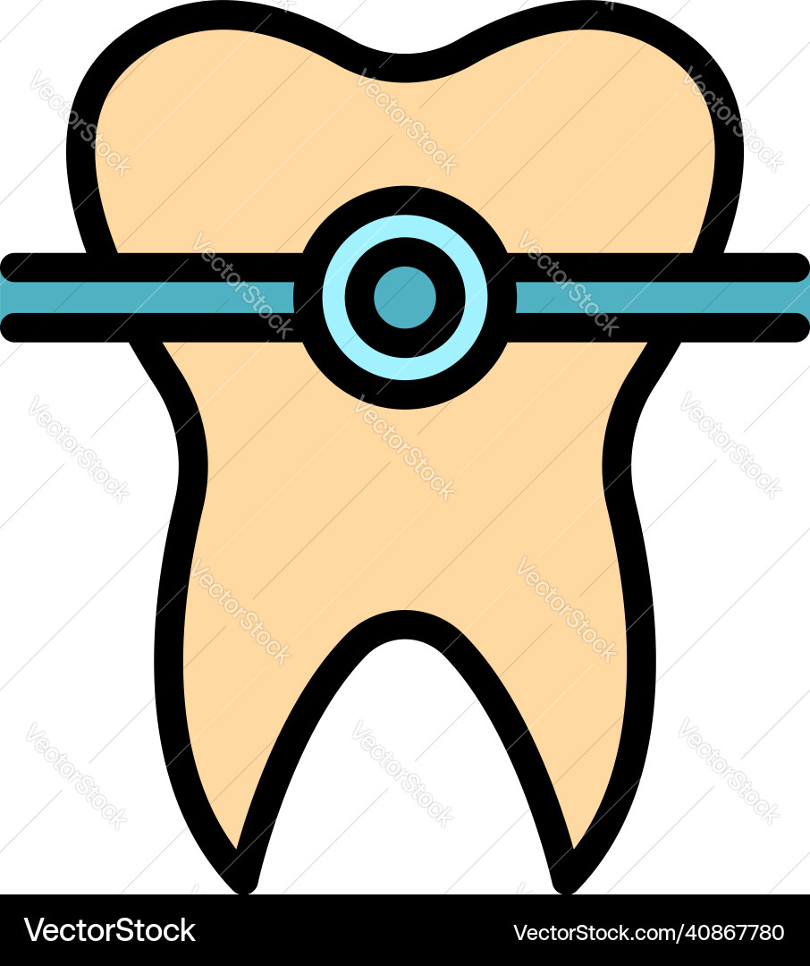 Alignment tooth icon color outline Vector Image