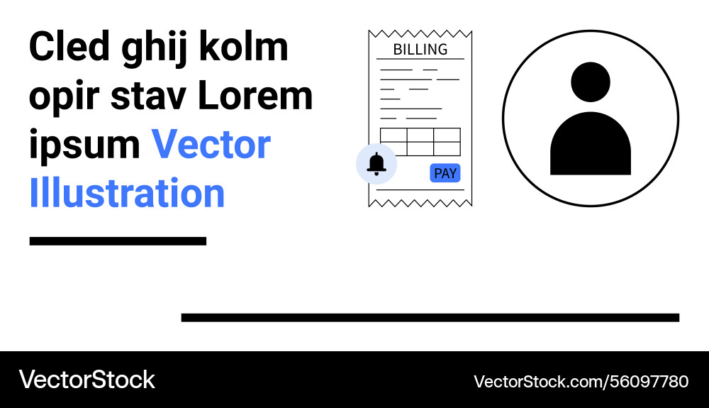 Billing receipt notification concept with user Billing receipt notification concept with user Vector Image