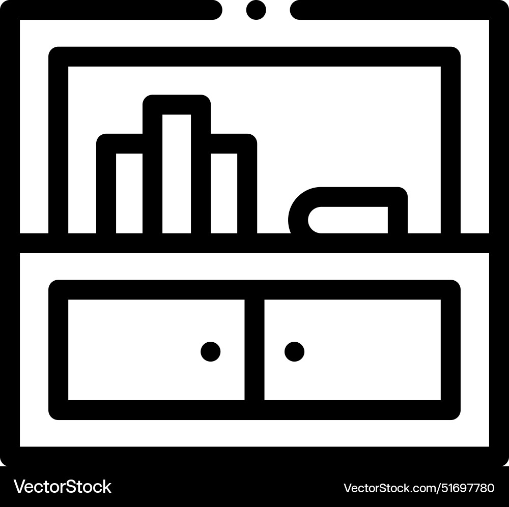 Bookshelf icon thin linear style design isolated Bookshelf icon thin linear style design isolated Vector Image